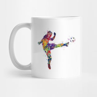 Soccer Boy Watercolor Splatters and Splashes Gift Mug